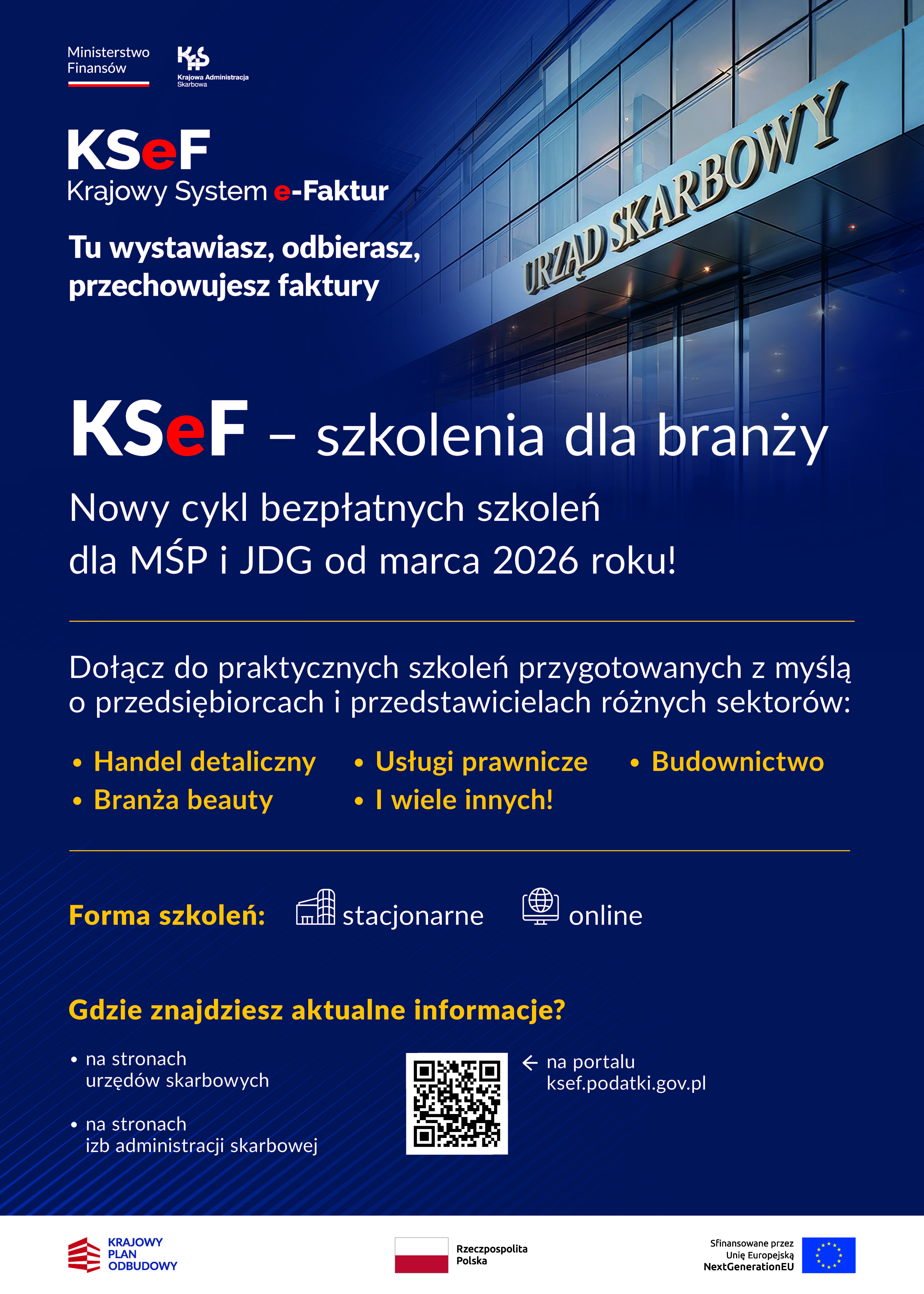 Plakat - szkolenia KSeF